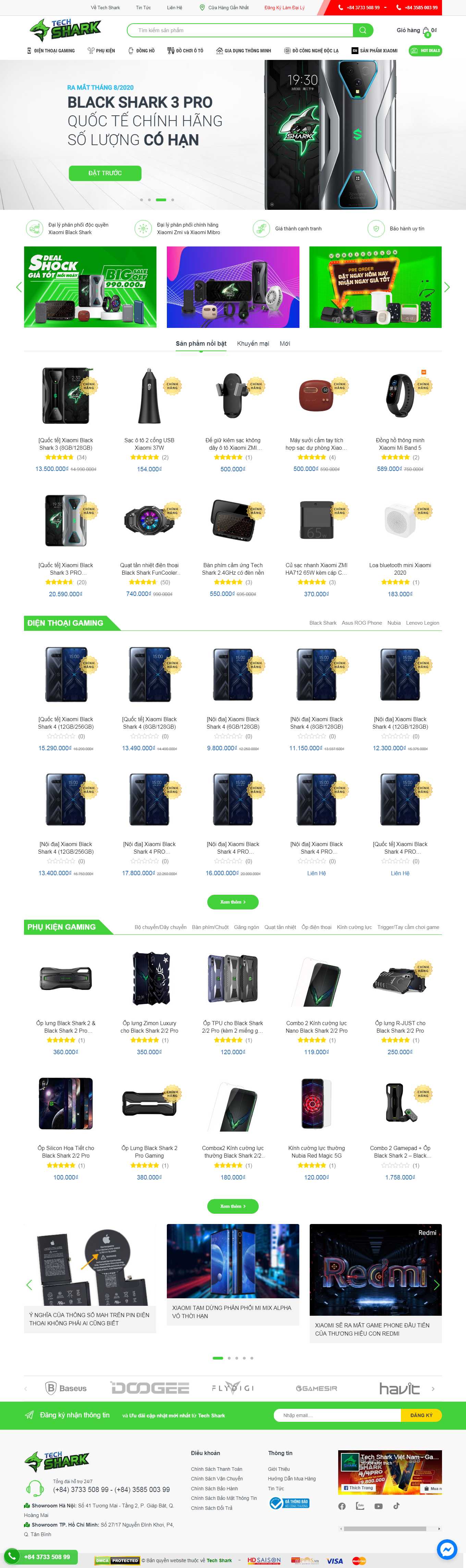 Thiết kế Web bán ốp điện thoại techshark.vn