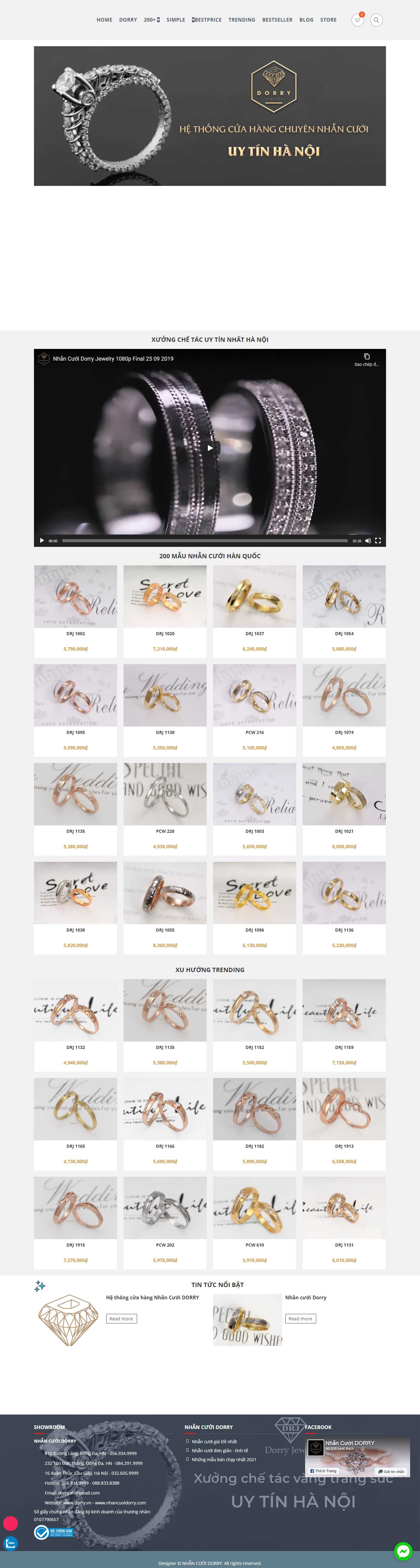 Thiết kế Web tiệm vàng bạc nhancuoidorry.com