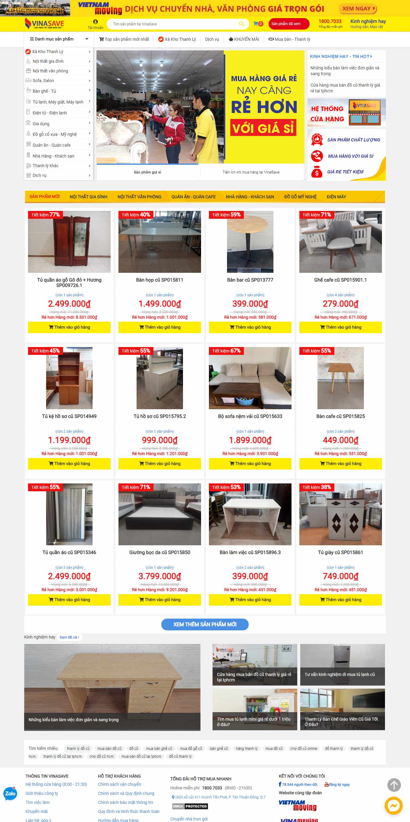 Thiết kế Web bán đồ cũ vinasave.com