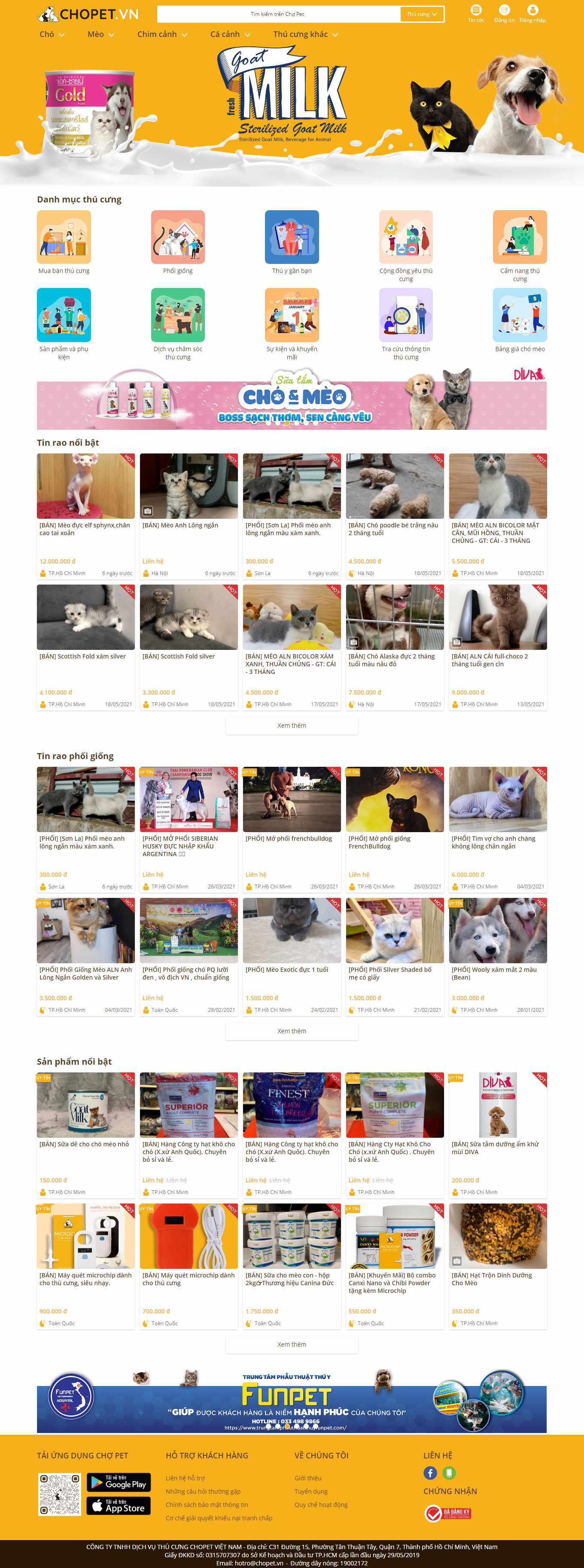 Thiết kế Web bán chim cảnh chopet.vn