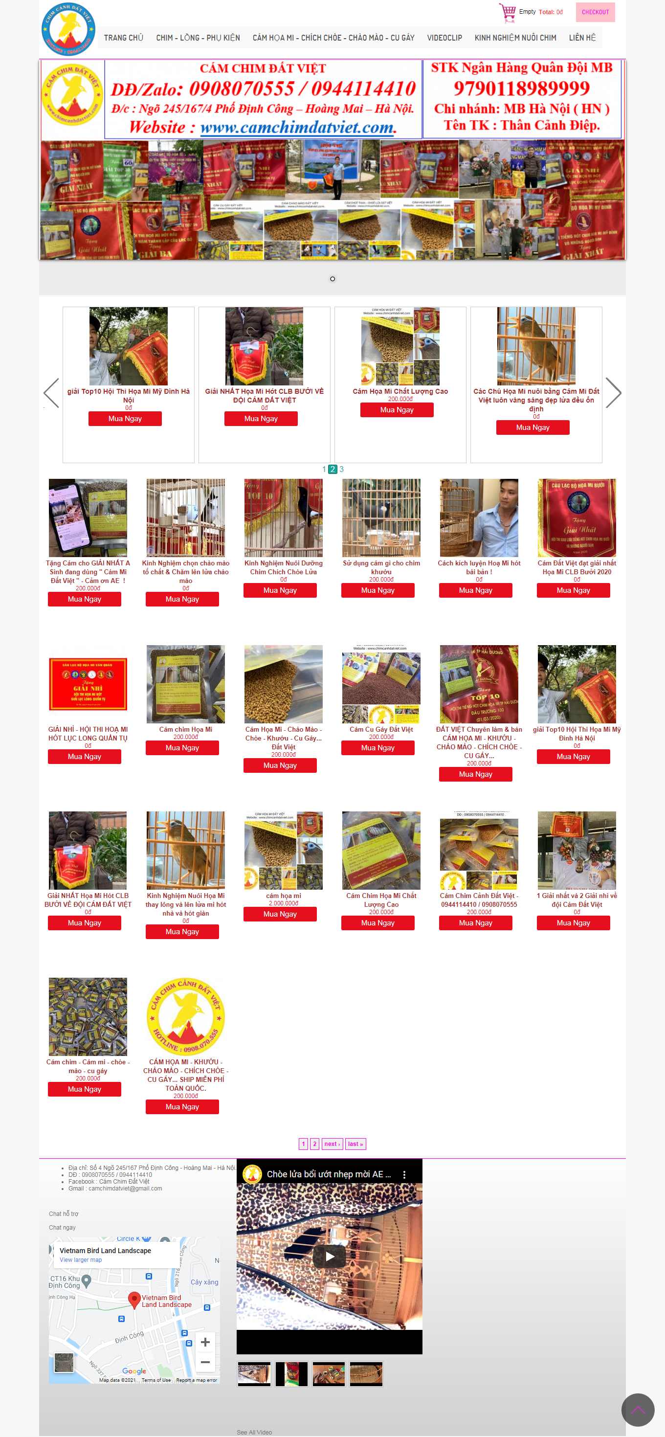 Thiết kế Web bán chim cảnh chimcanhdatviet.com