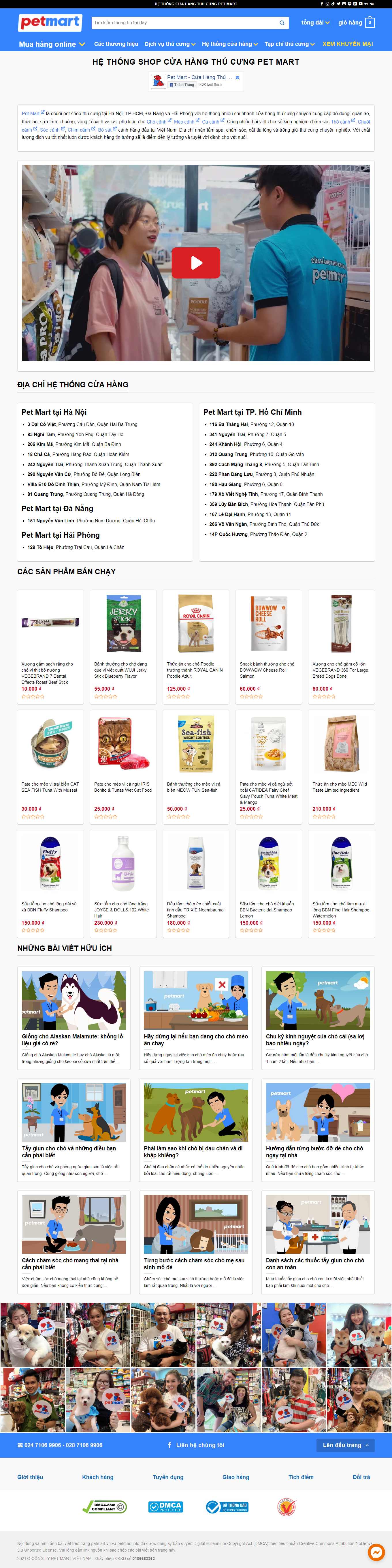 Thiết kế Web bán chim cảnh petmart.vn