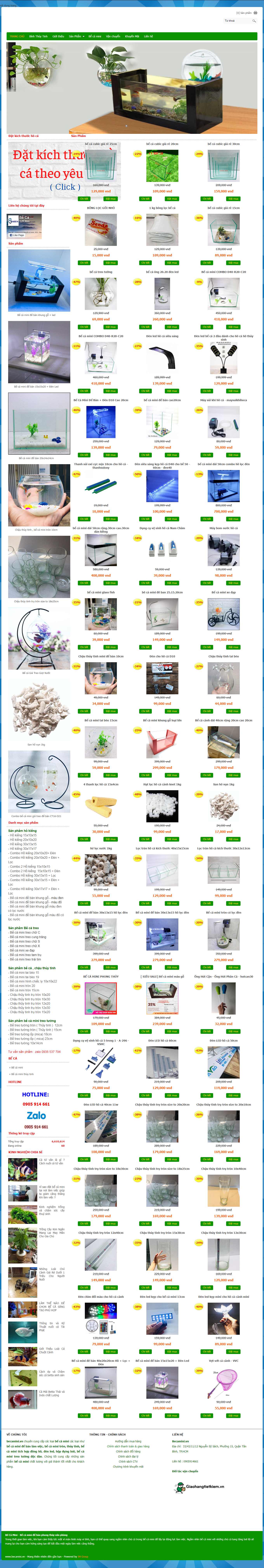 Thiết kế Web bán cá cảnh becamini.vn