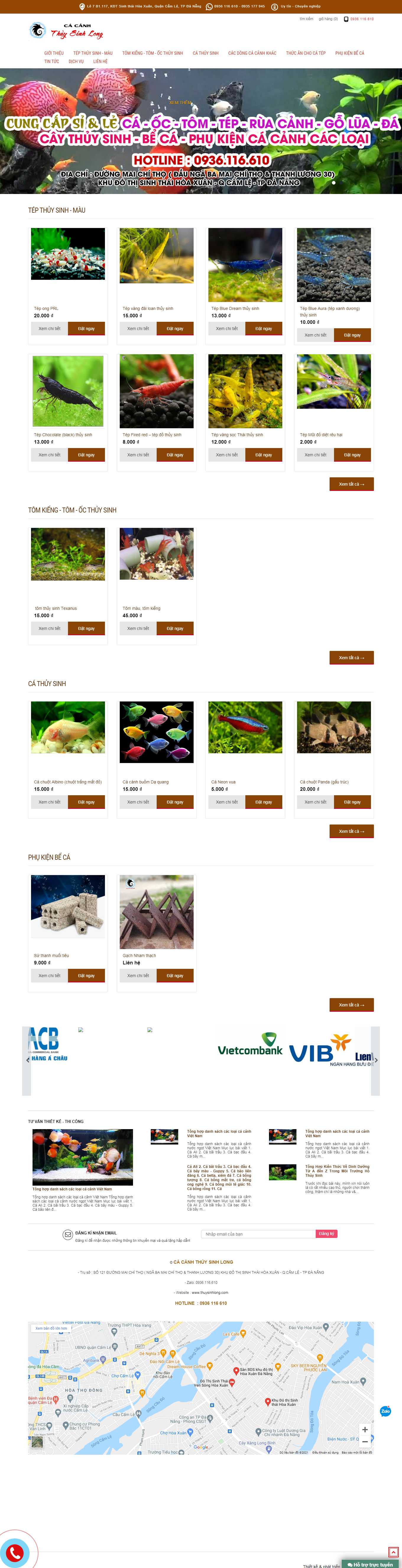 Thiết kế Web bán cá cảnh thuysinhlong.com
