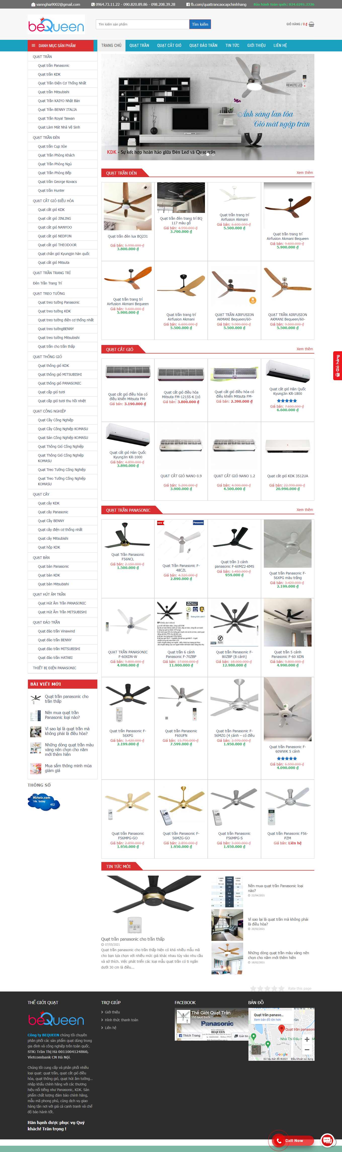 Thiết kế Web bán quạt trần thegioiquattran.com.vn