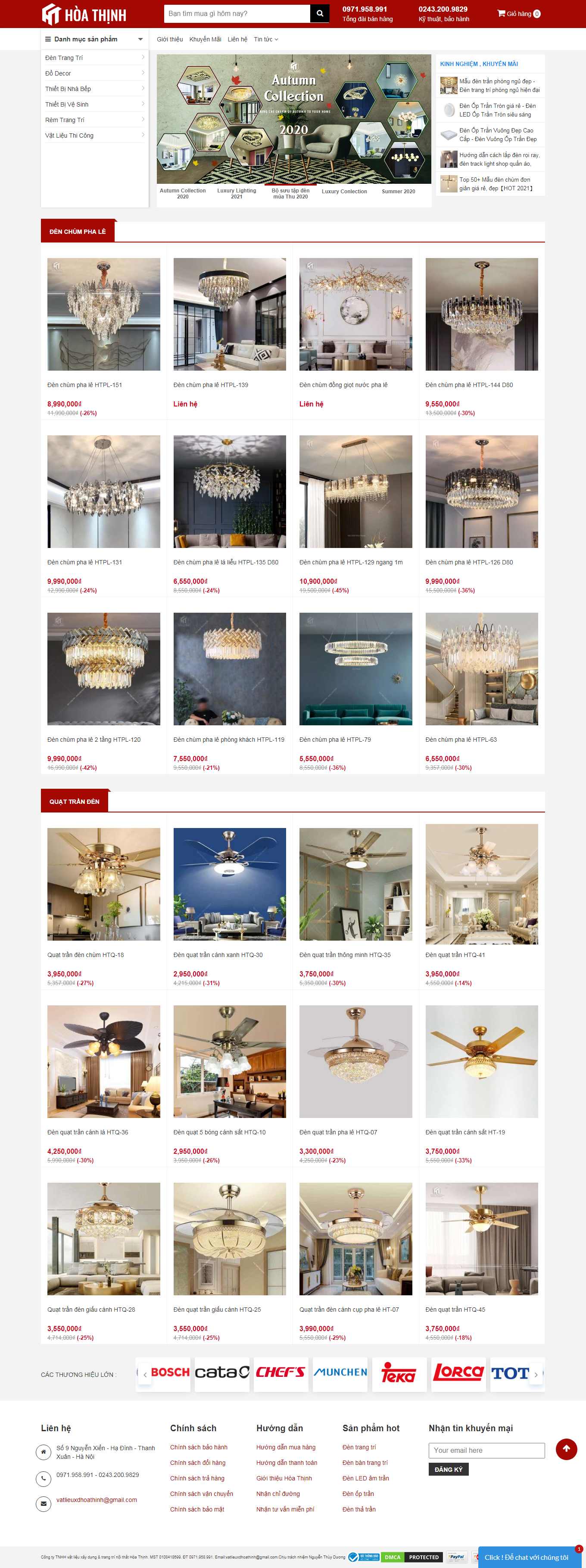 Thiết kế Web bán quạt trần noithathoathinh.com