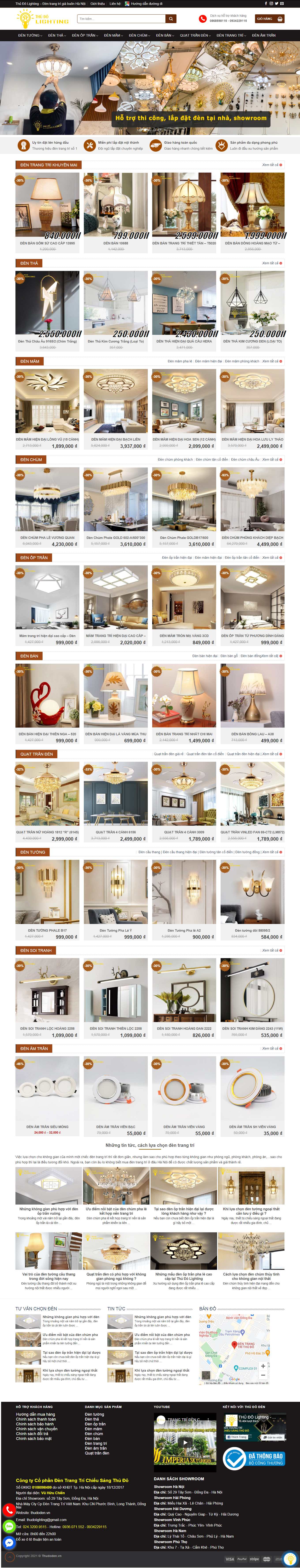 Thiết kế Web bán quạt trần thudoden.vn