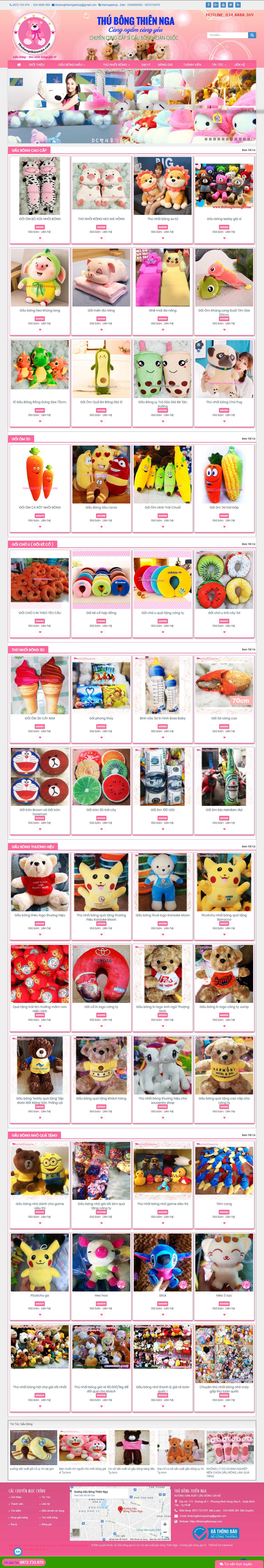 Thiết kế Web thú nhồi bông thubongthiennga.com