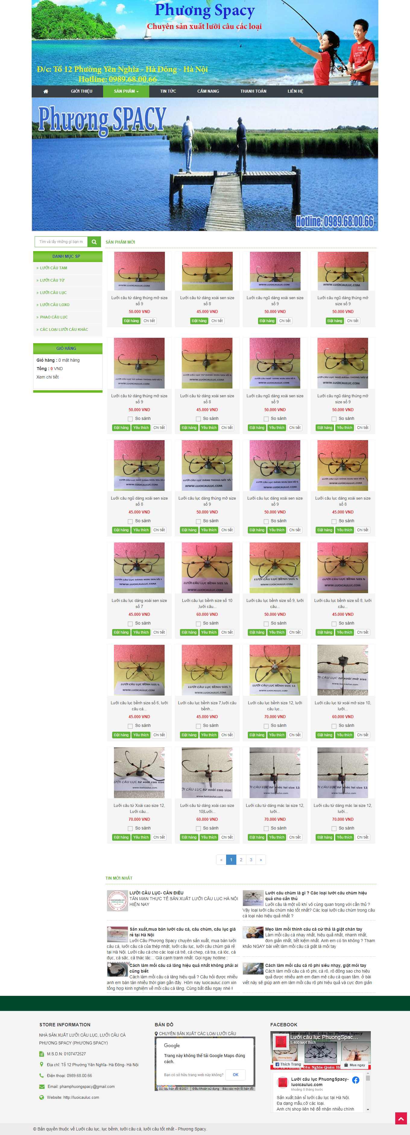Thiết kế Web bán đồ câu cá luoicauluc.com