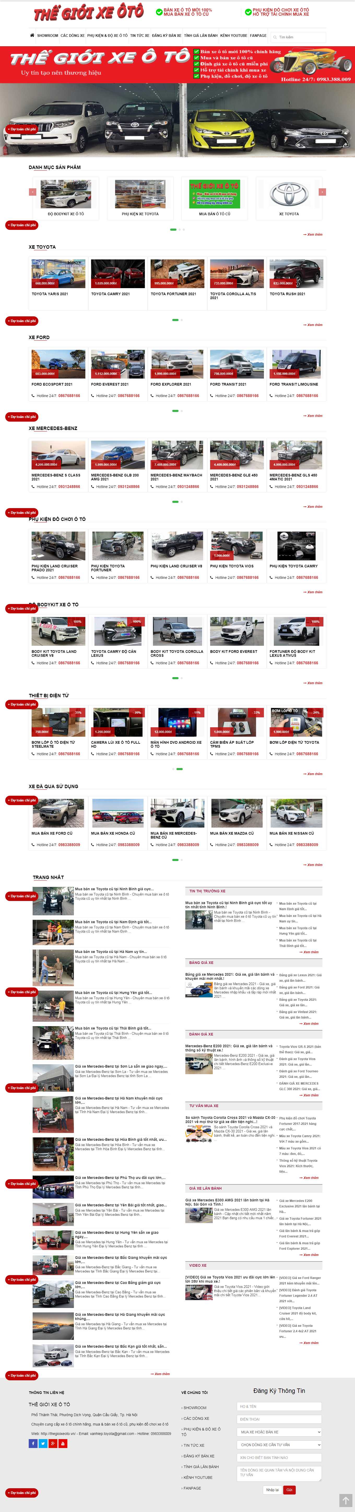 Thiết kế Web bán xe ô tô thegioixeoto.vn