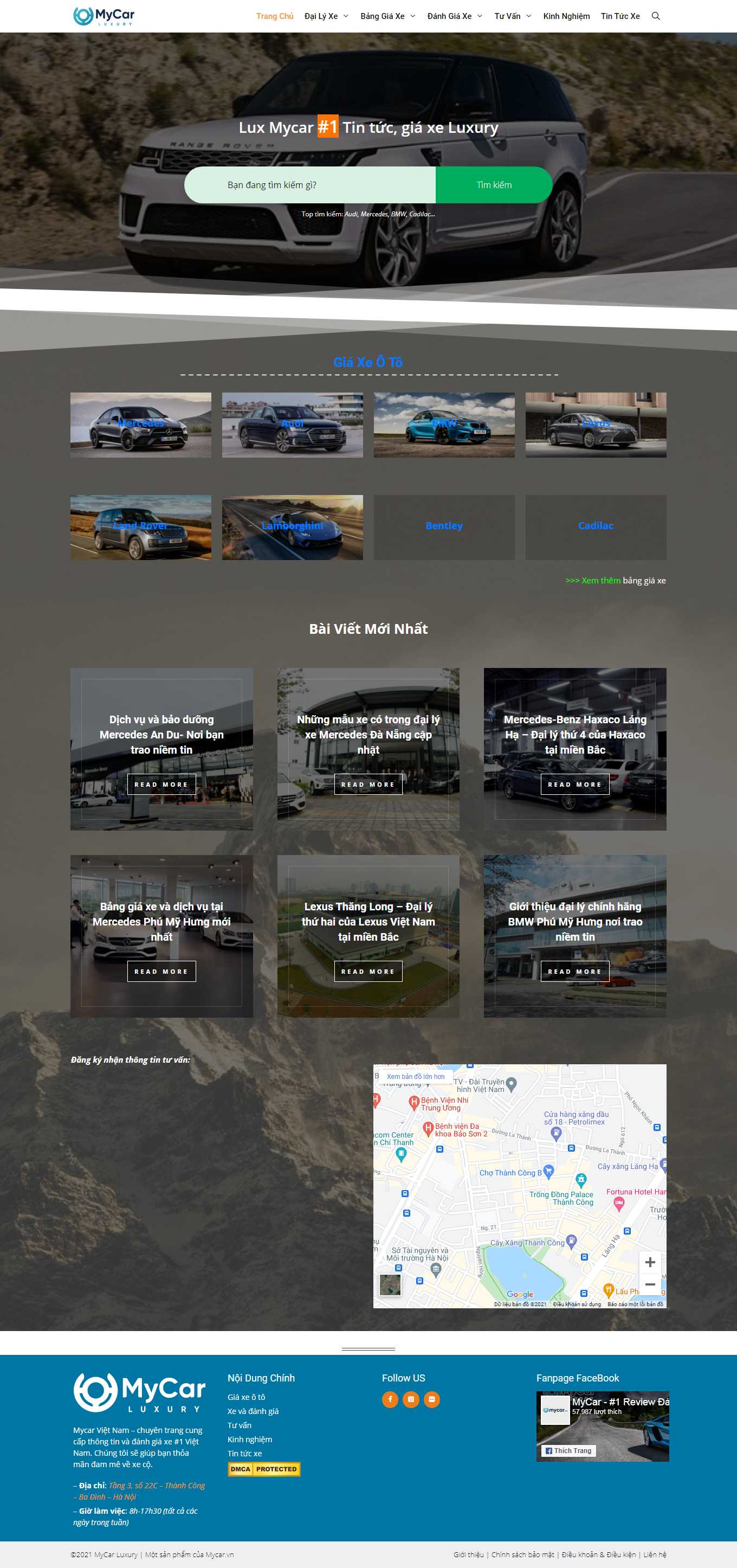 Thiết kế Web bán xe ô tô lux.mycar.vn