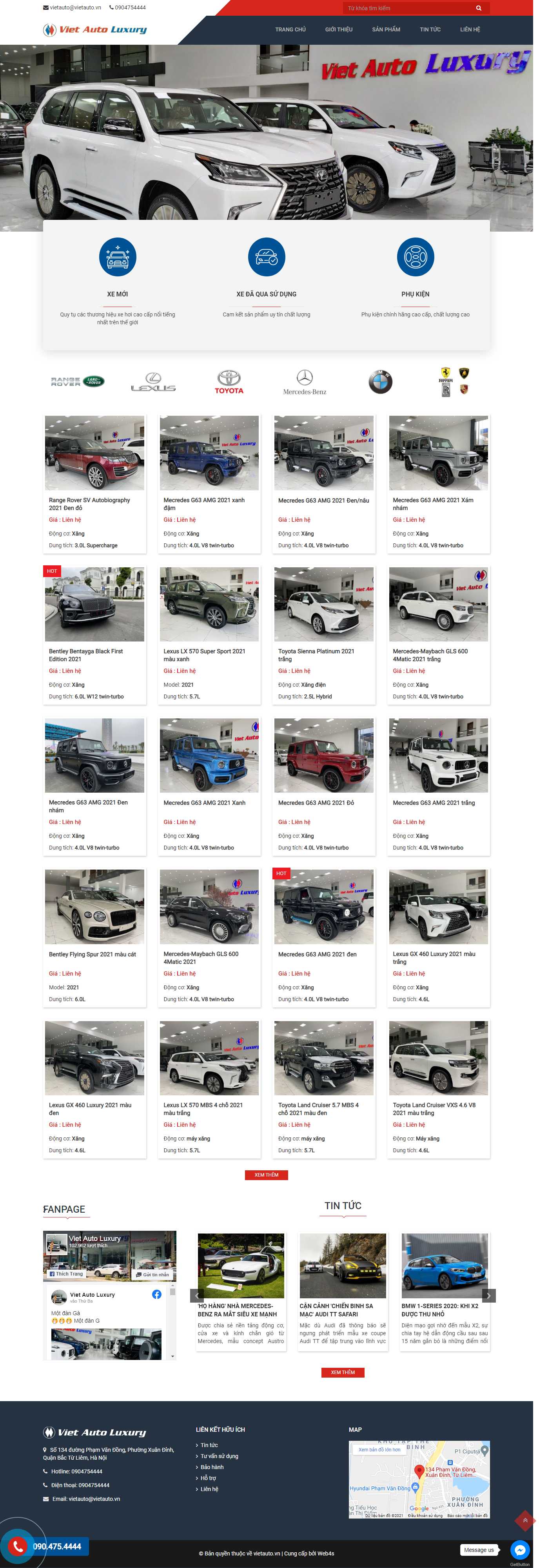 Thiết kế Web bán xe ô tô vietauto.vn