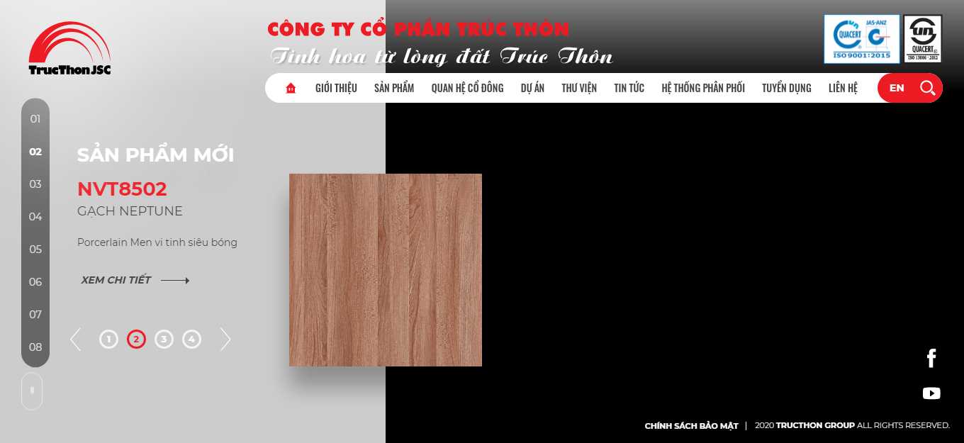 Thiết kế Web bán gạch ốp lát tructhon.com.vn