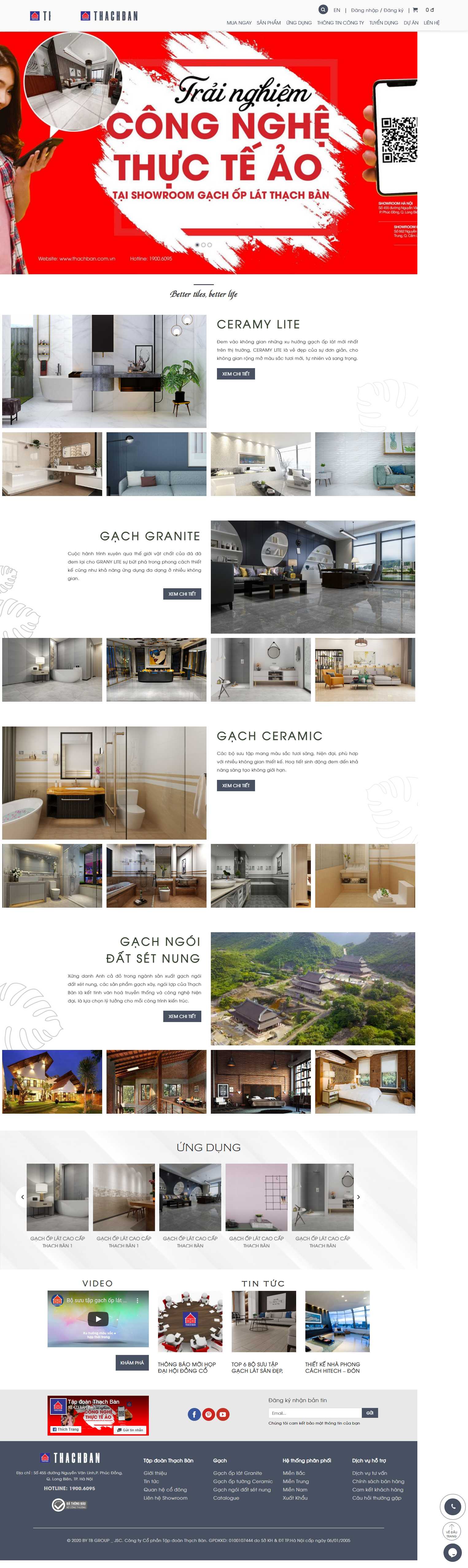 Thiết kế Web bán gạch ốp lát thachban.com.vn