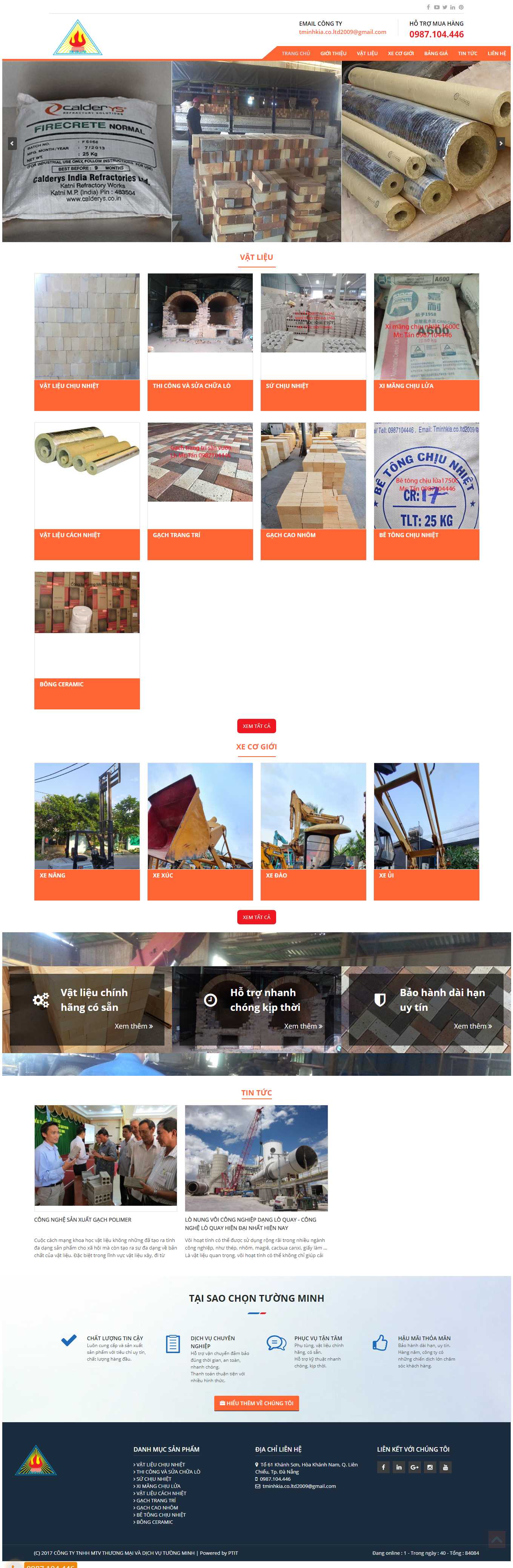 Thiết kế Web bán gạch ốp lát vatlieuxaylomientrung.com