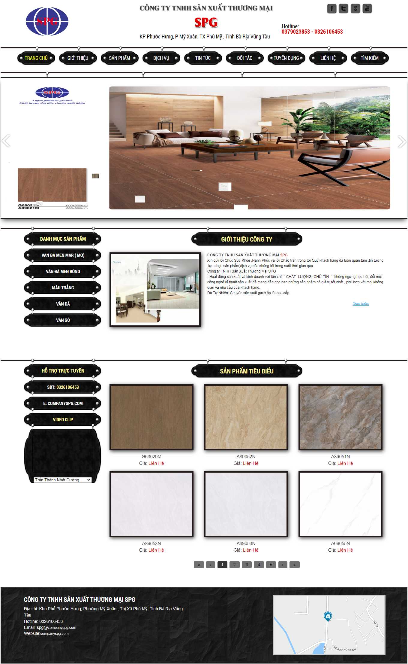 Thiết kế Web bán gạch ốp lát companyspg.com