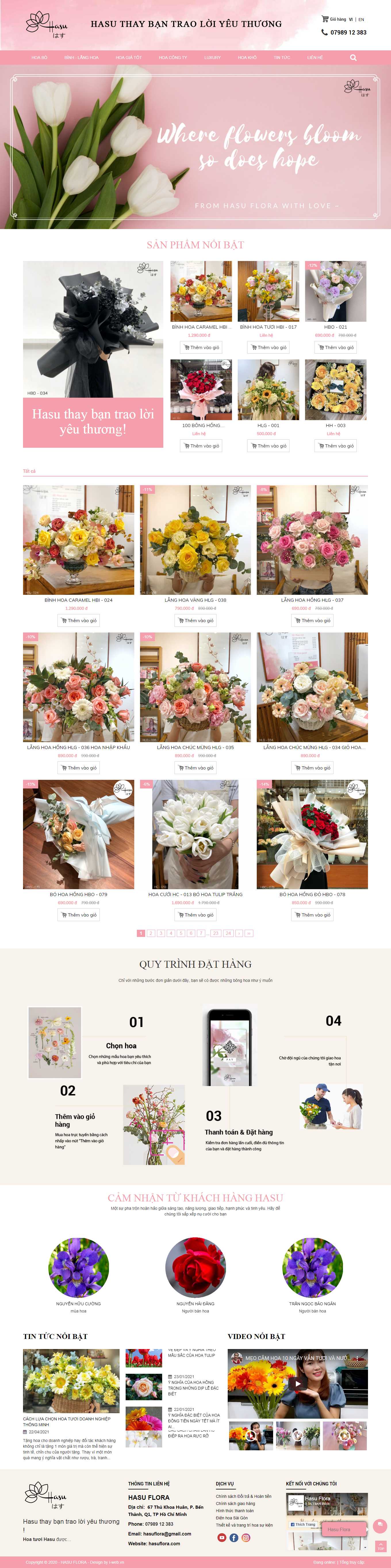 Thiết kế Web điện hoa hasuflora.com