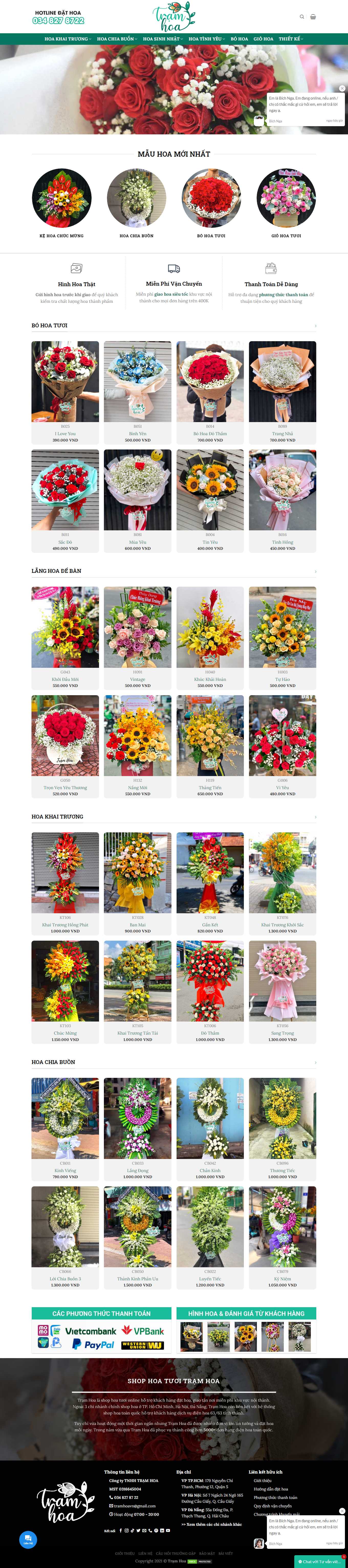 Thiết kế Web điện hoa tramhoa.com