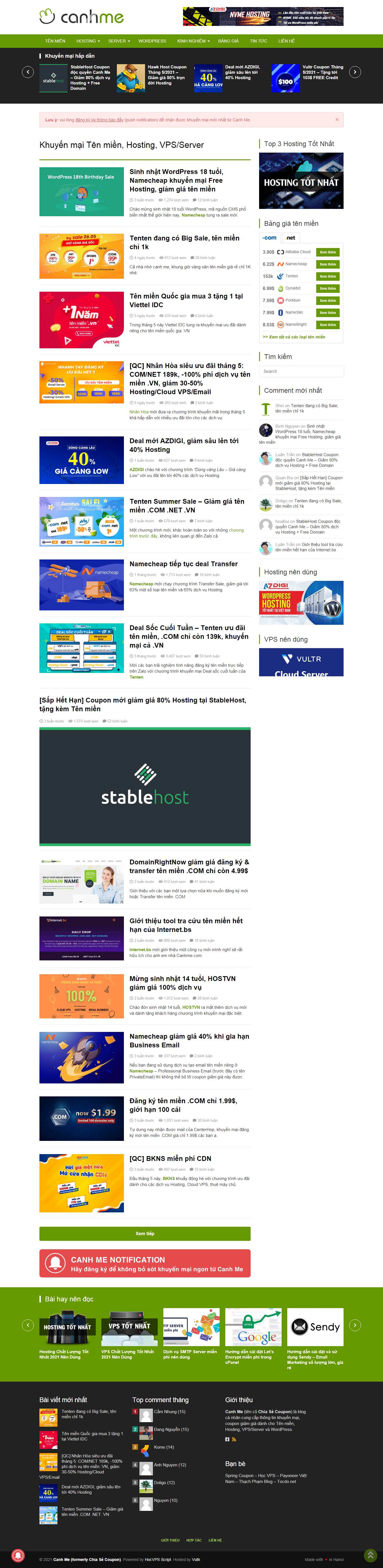 Thiết kế Web bán tên miền canhme.com