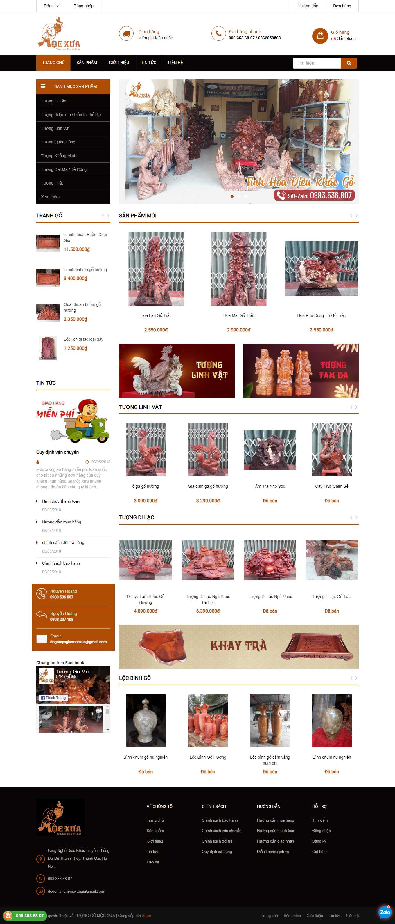 Thiết kế Web tượng gỗ tuonggo.com.vn