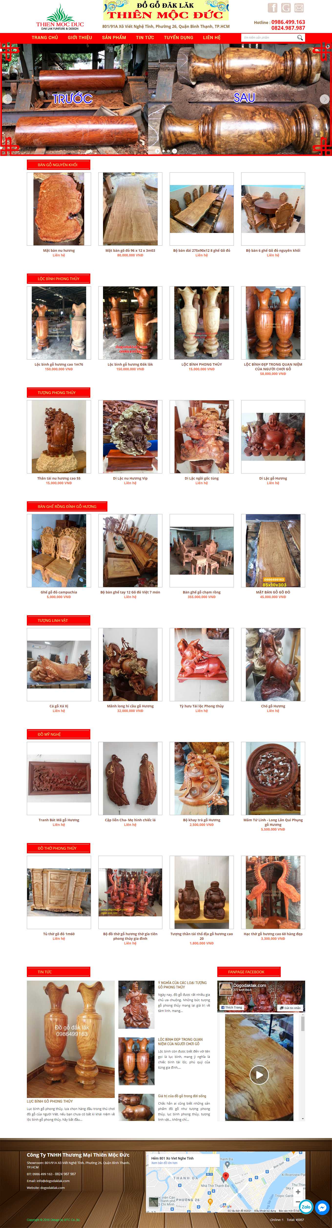 Thiết kế Web tượng gỗ dogodaklak.com