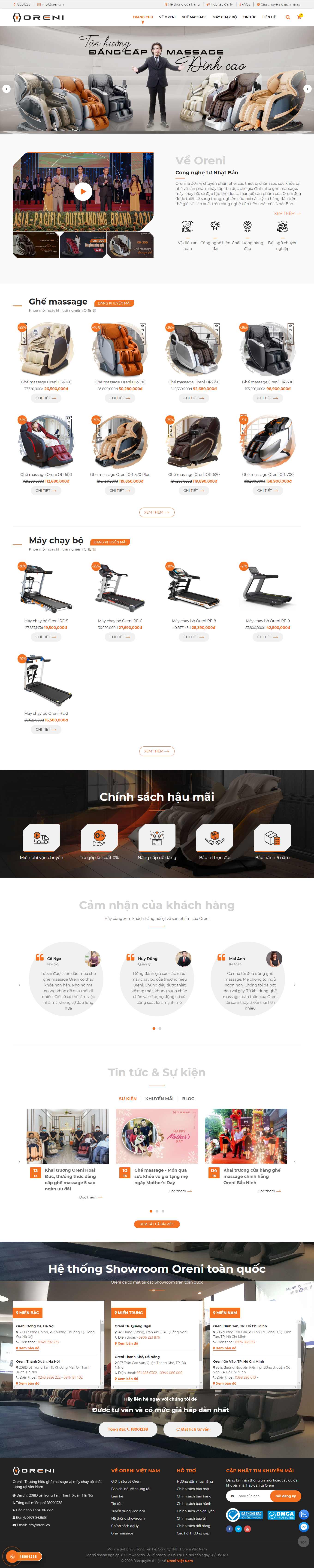 Thiết kế Web máy chạy bộ oreni.vn