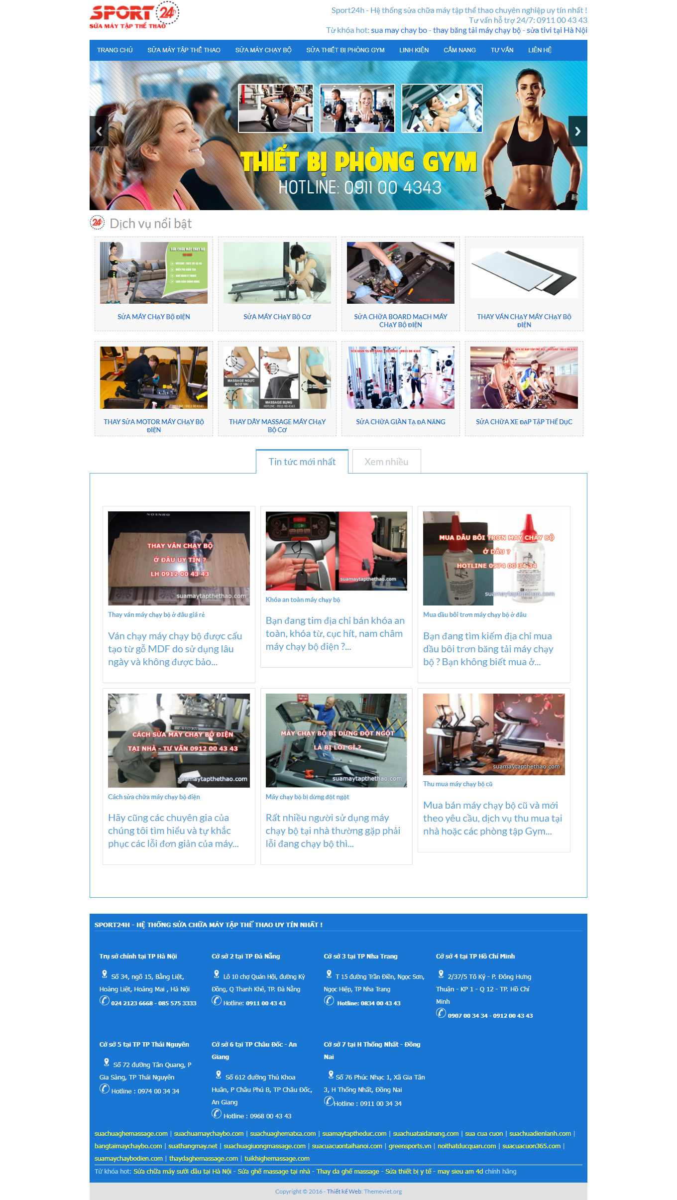 Thiết kế Web máy chạy bộ suamaytapthethao.com