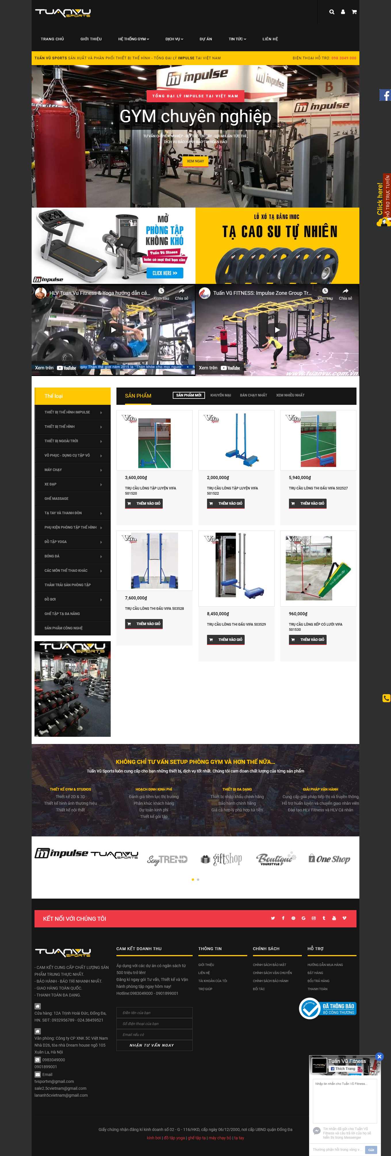 Thiết kế Web máy chạy bộ tuanvu.com.vn