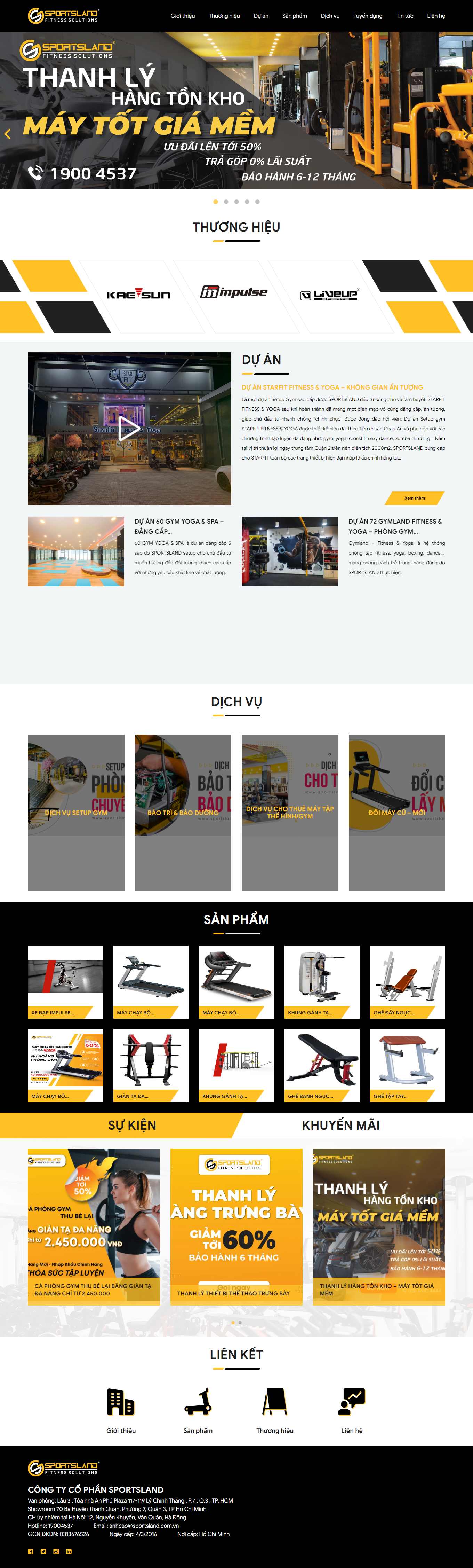 Thiết kế Web máy chạy bộ sportsland.com.vn