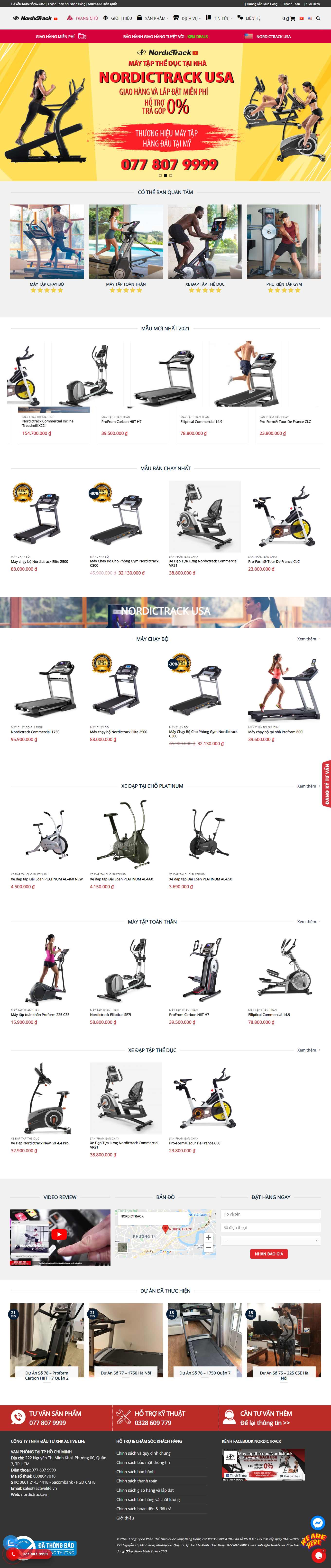 Thiết kế Web máy chạy bộ nordictrack.vn