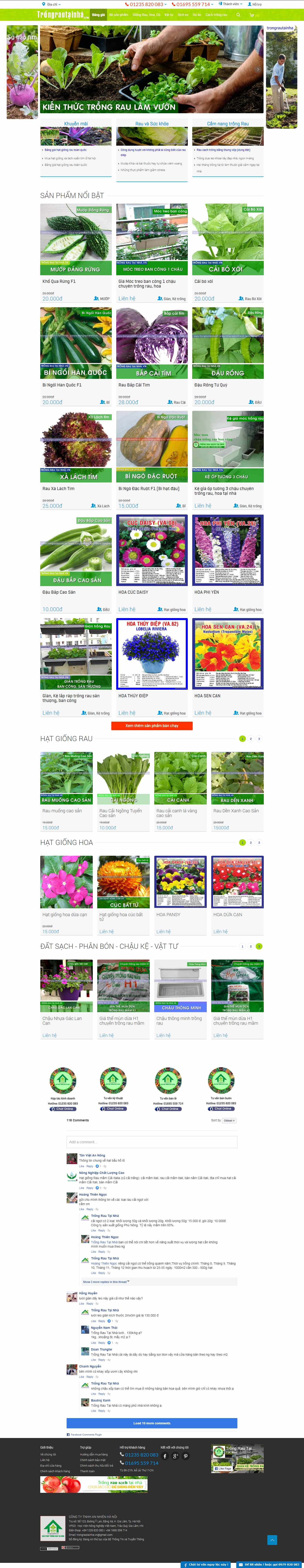 Thiết kế Web bán hạt giống cây trồng trongrautainha.vn