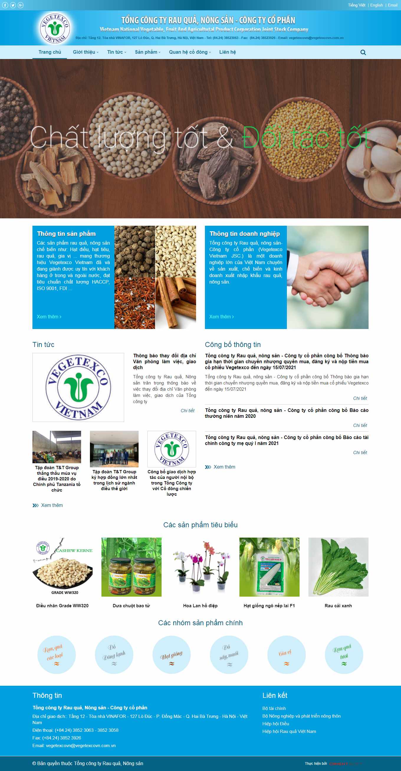 Thiết kế Web bán hạt giống cây trồng vegetexcovn.com.vn