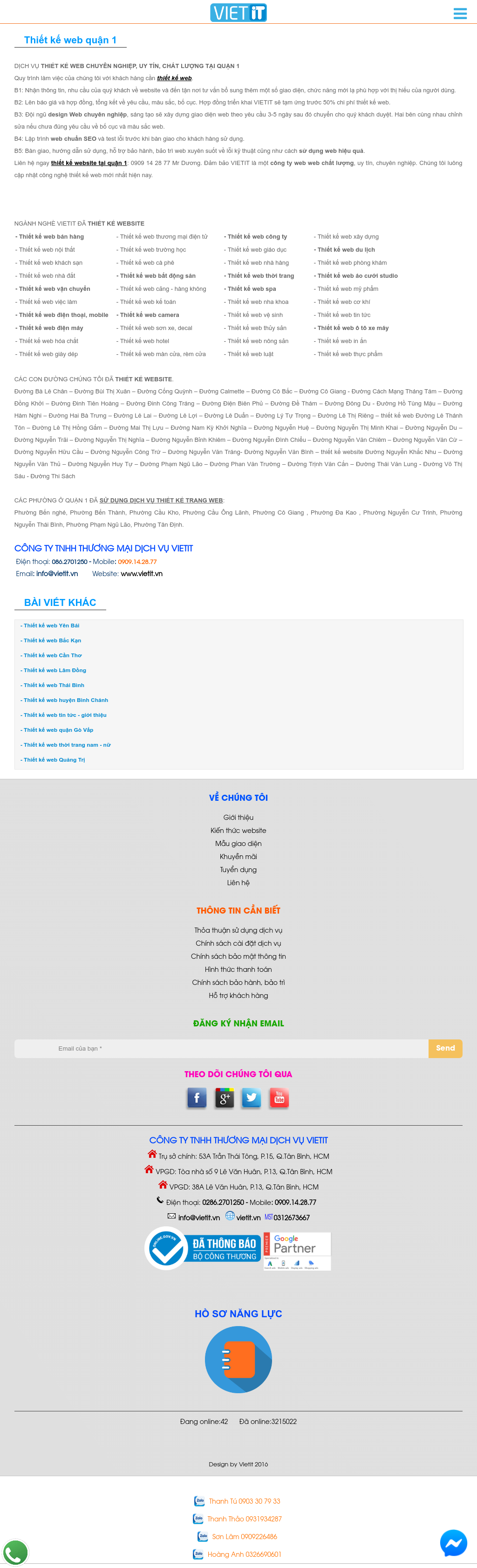 Thiết kế Web quận 1 vietit.vn