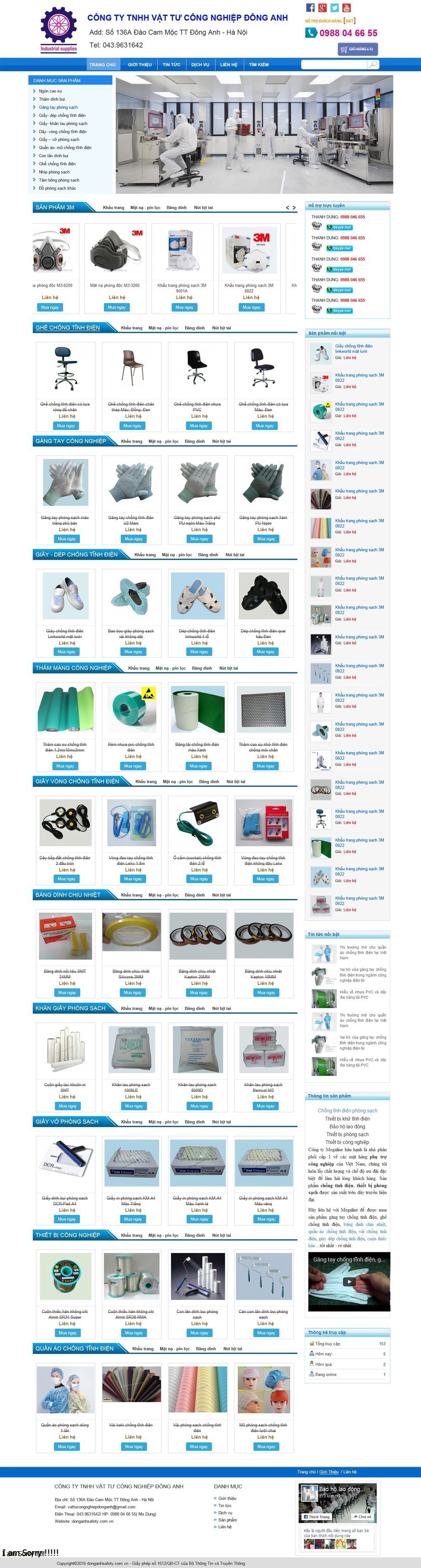 Thiết kế Web đồng phục may mặc donganhsafety.com.vn