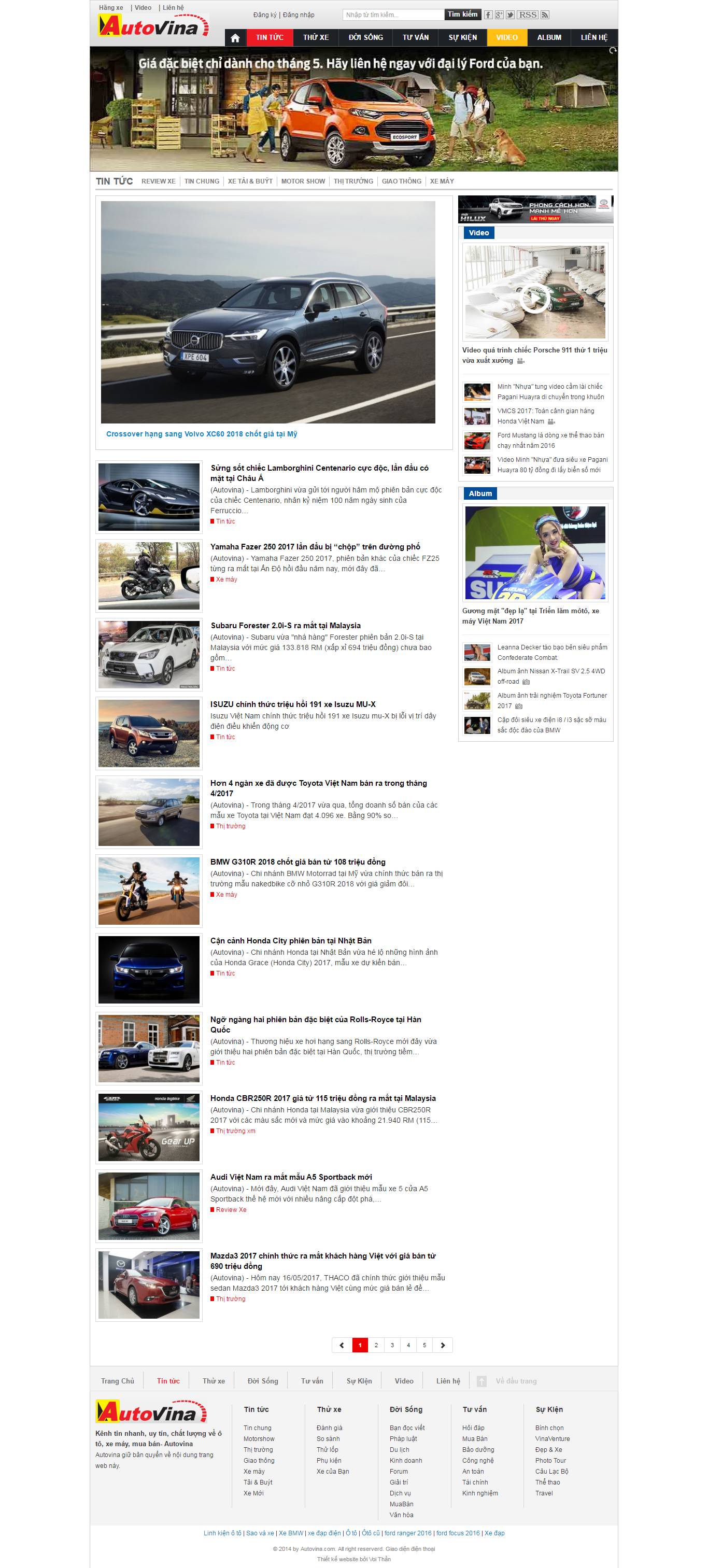 Thiết kế Web xe hơi Ô tô autovina.com