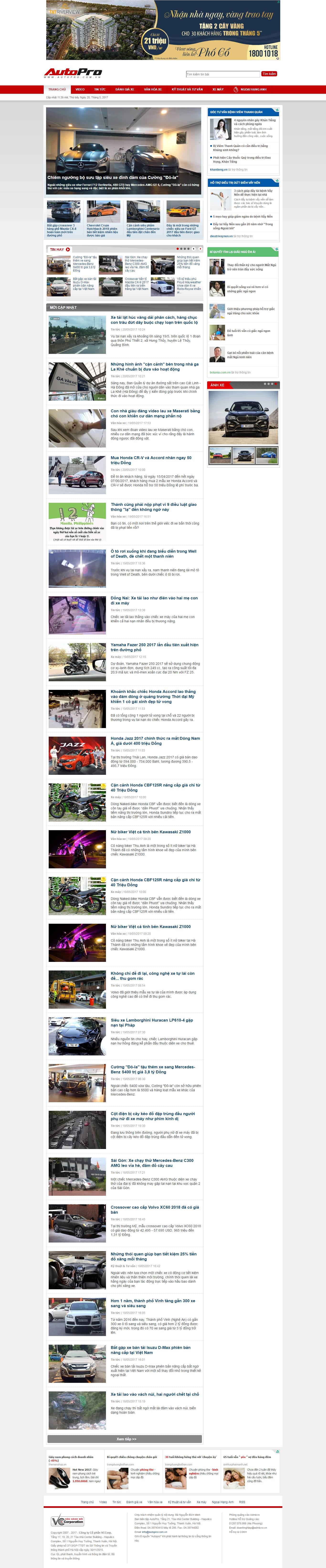 Thiết kế Web xe hơi Ô tô autopro.com.vn