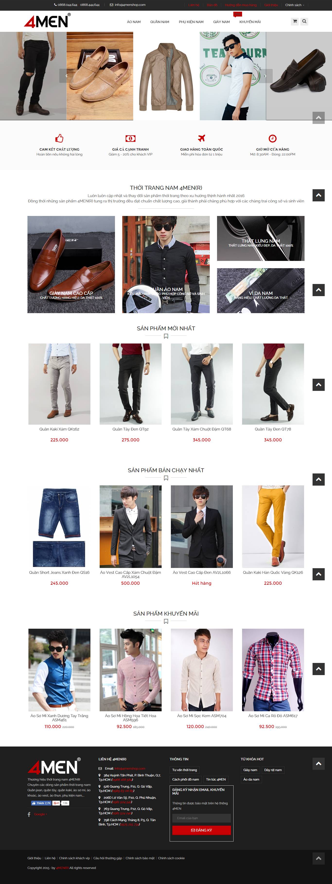 Thiết kế Web thời trang may mặc 4men.com.vn