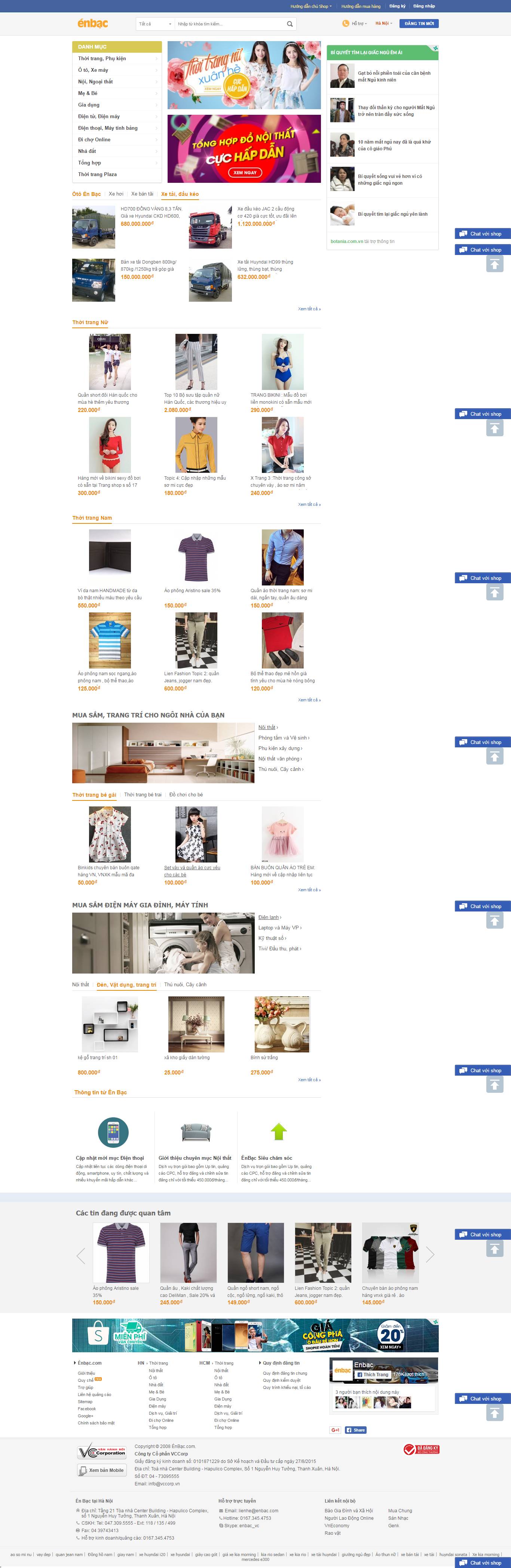 Thiết kế Web thời trang may mặc enbac.com