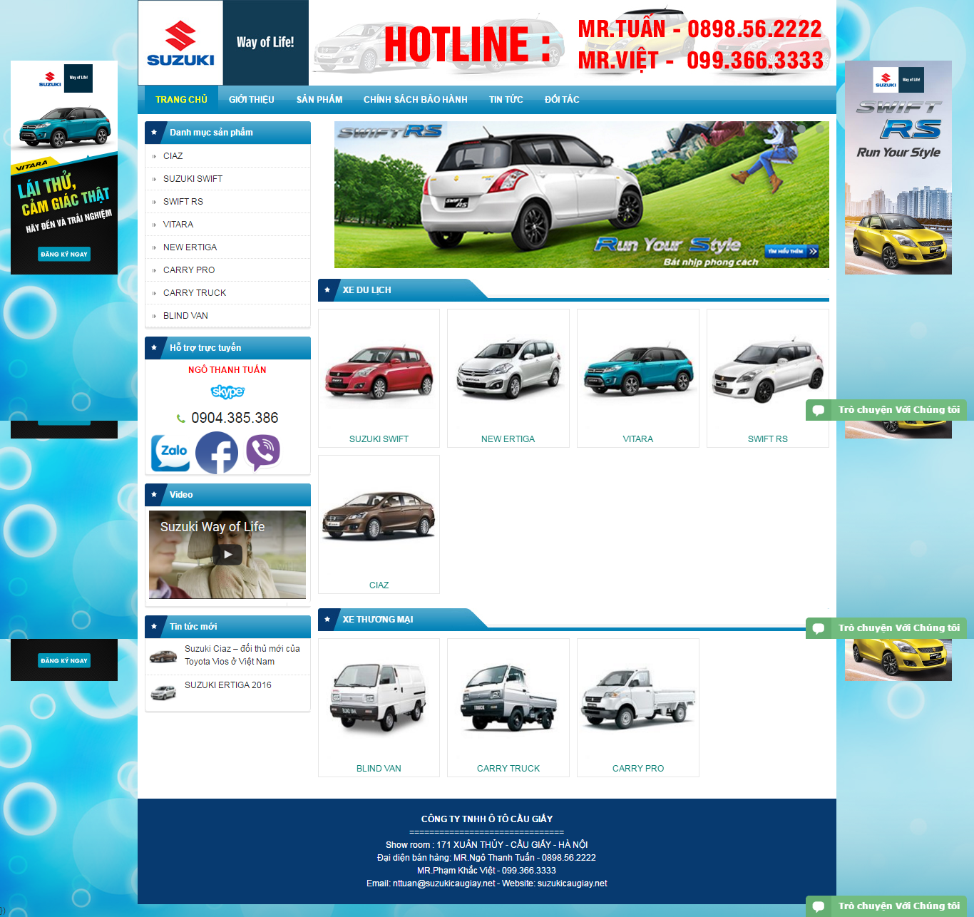 Thiết kế Web xe hơi Ô tô suzukicaugiay.net