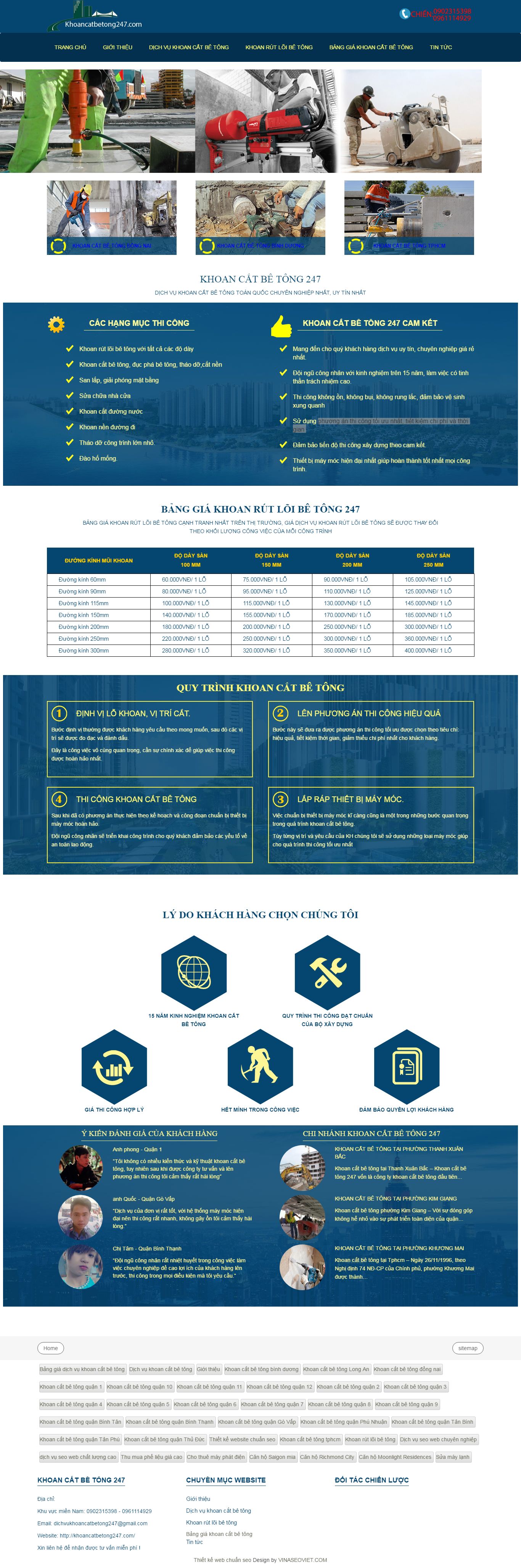 Thiết kế Web sửa chữa nhà khoancatbetong247.com