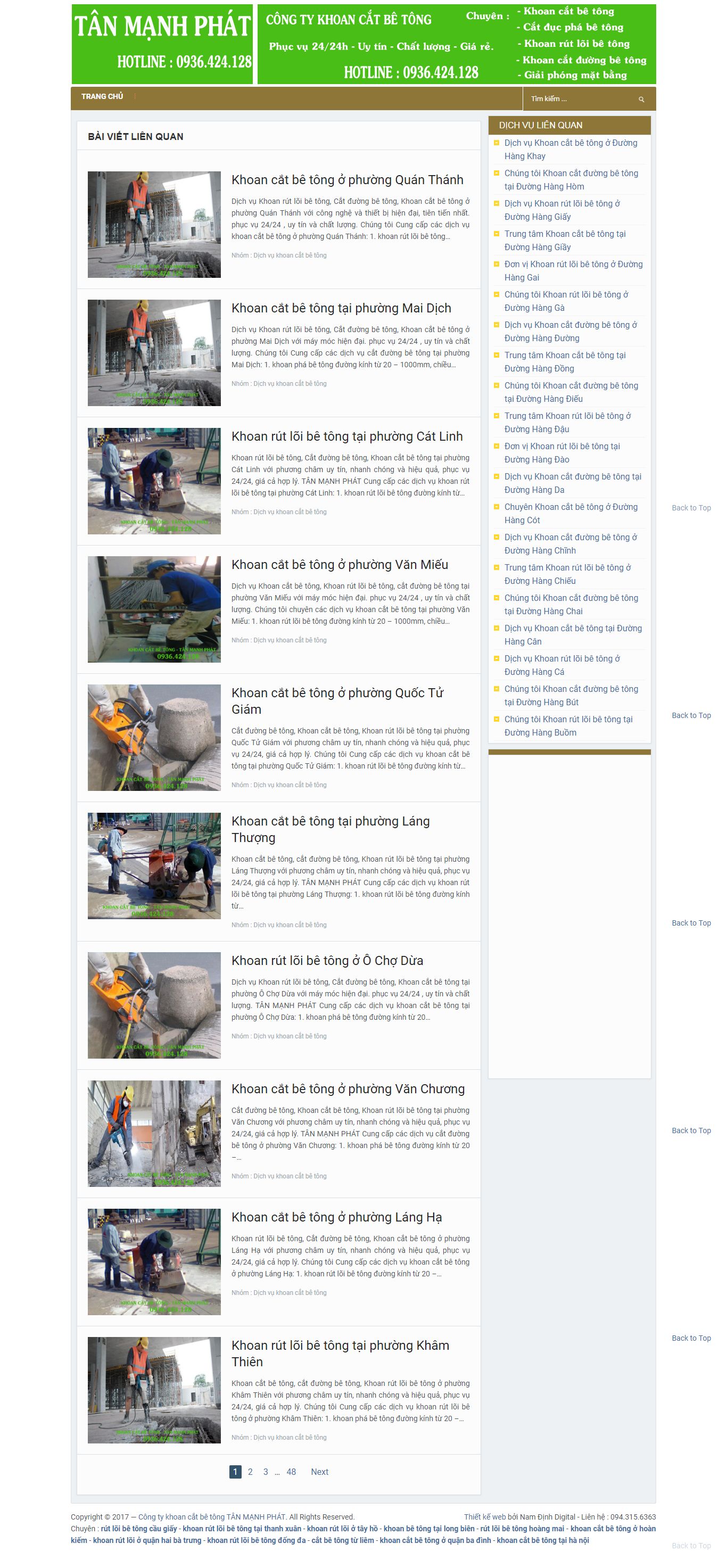 Thiết kế Web sửa chữa nhà khoancatbetonghn.net