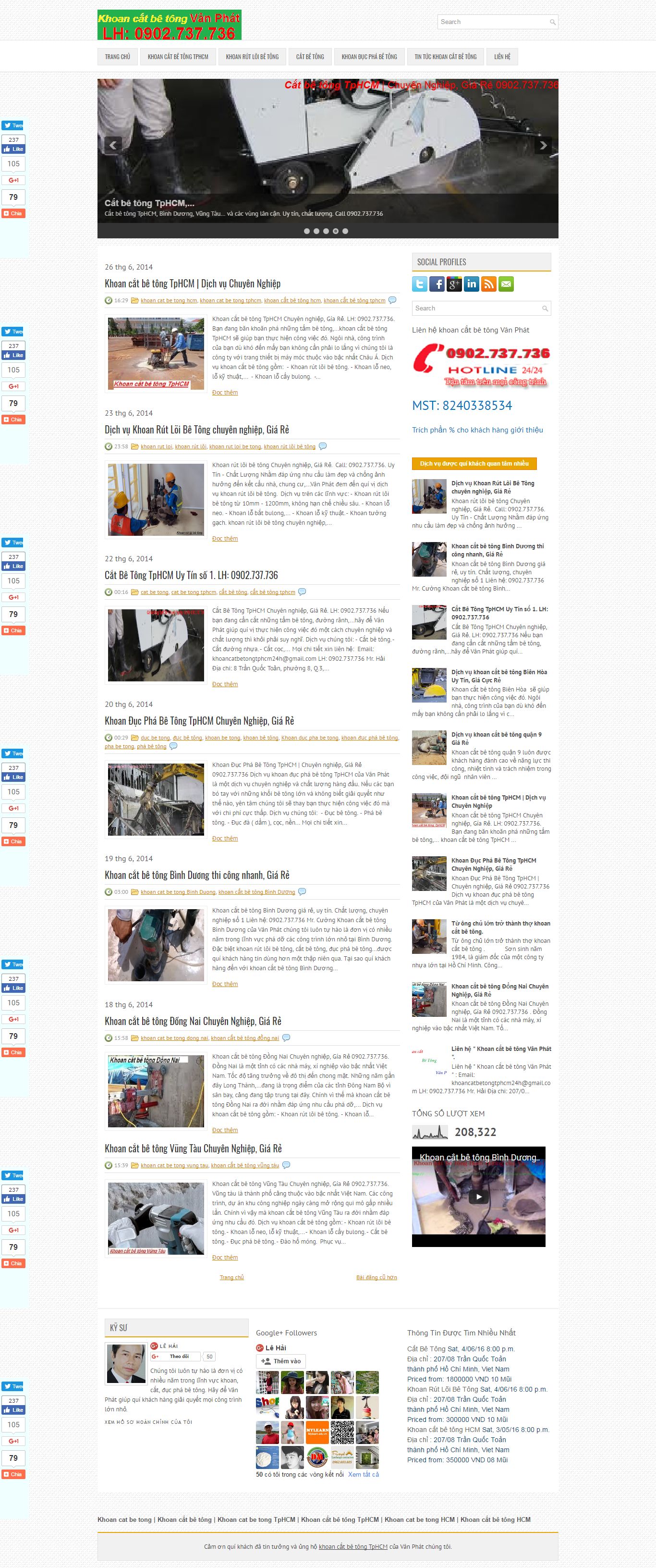 Thiết kế Web sửa chữa nhà khoancatbetongtphcm.vn