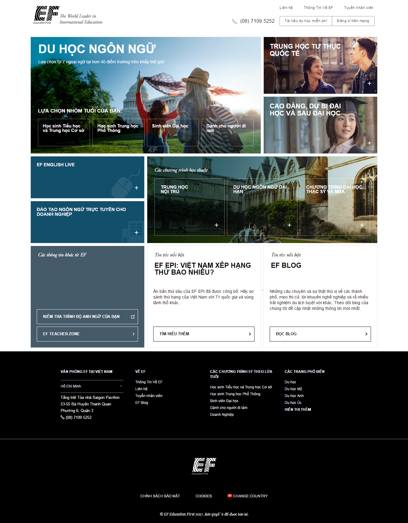 Thiết kế Web du học việc làm ef.com.vn