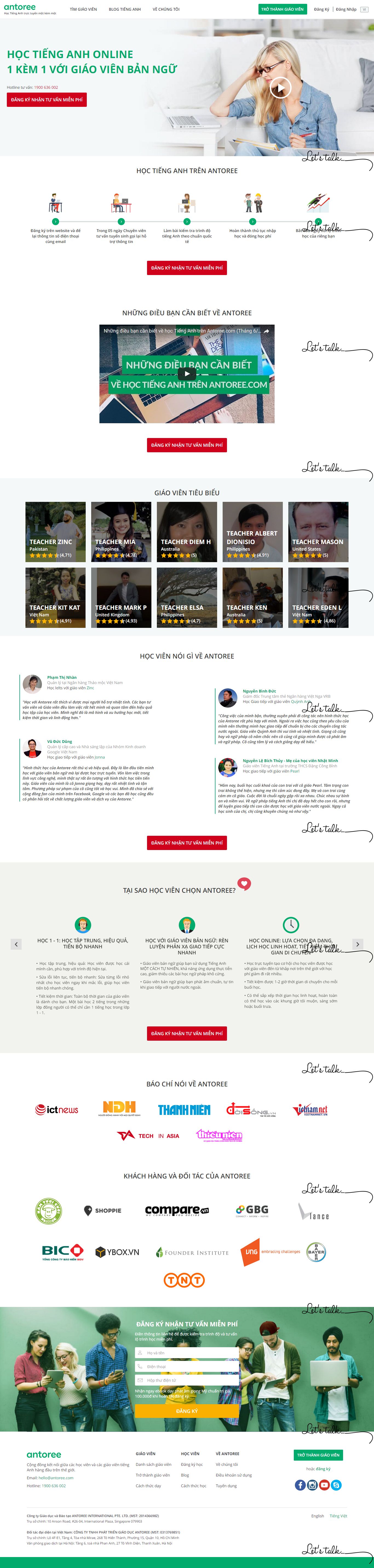 Thiết kế Web du học việc làm antoree.com