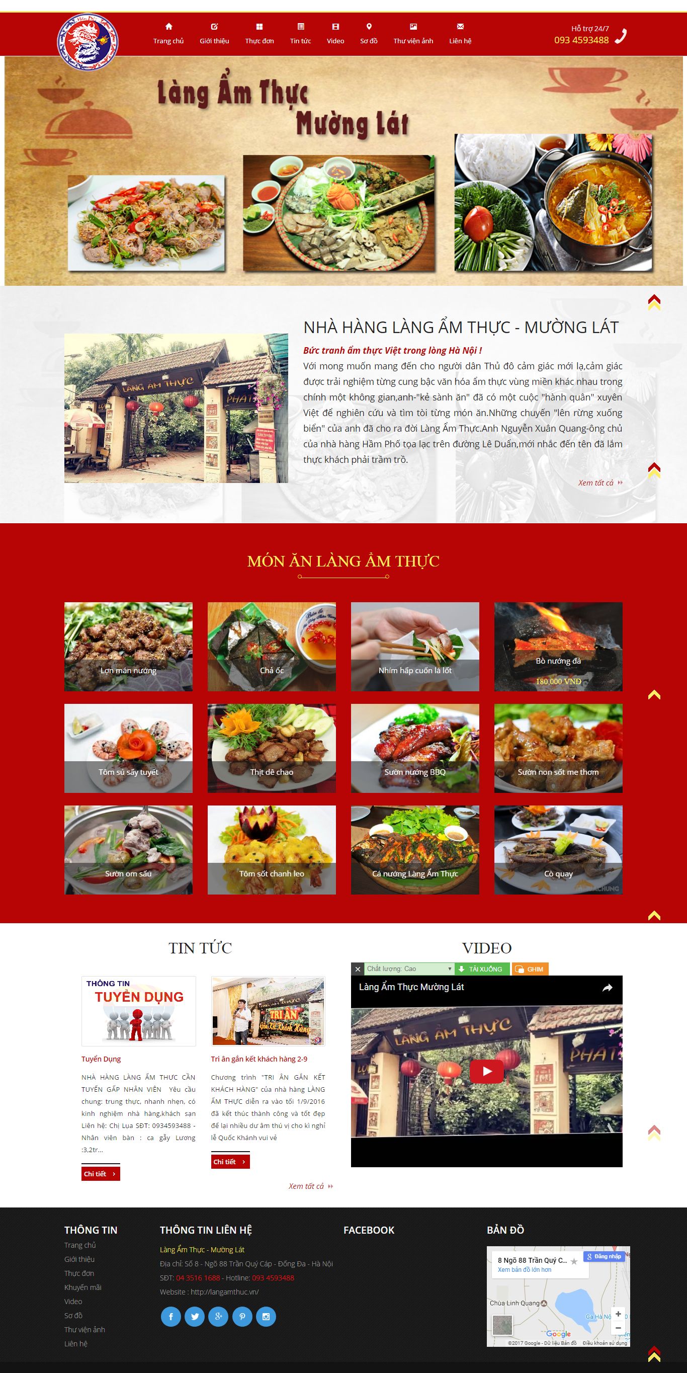 Thiết kế Web nhà hàng Ẩm thực langamthuc.vn