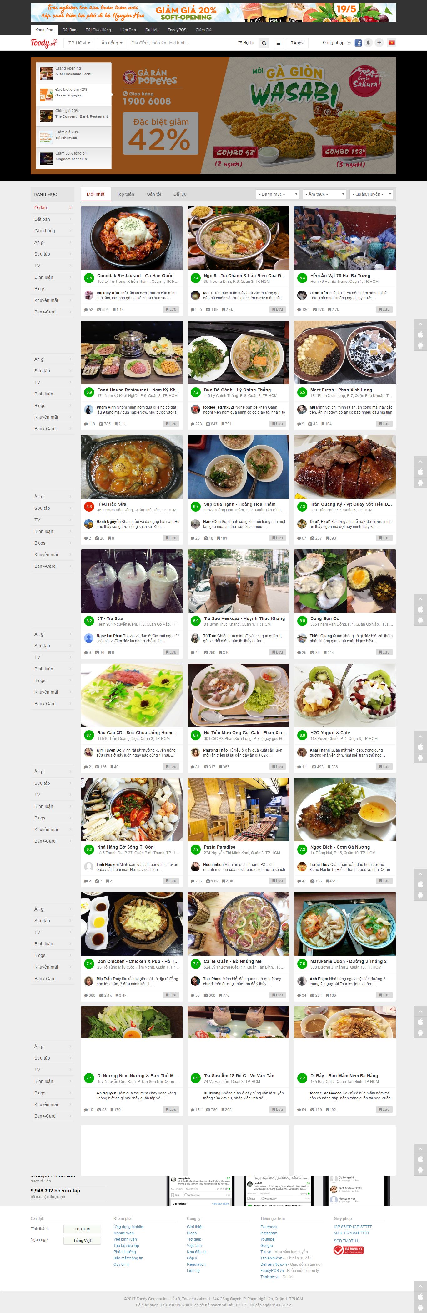 Thiết kế Web nhà hàng Ẩm thực foody.vn