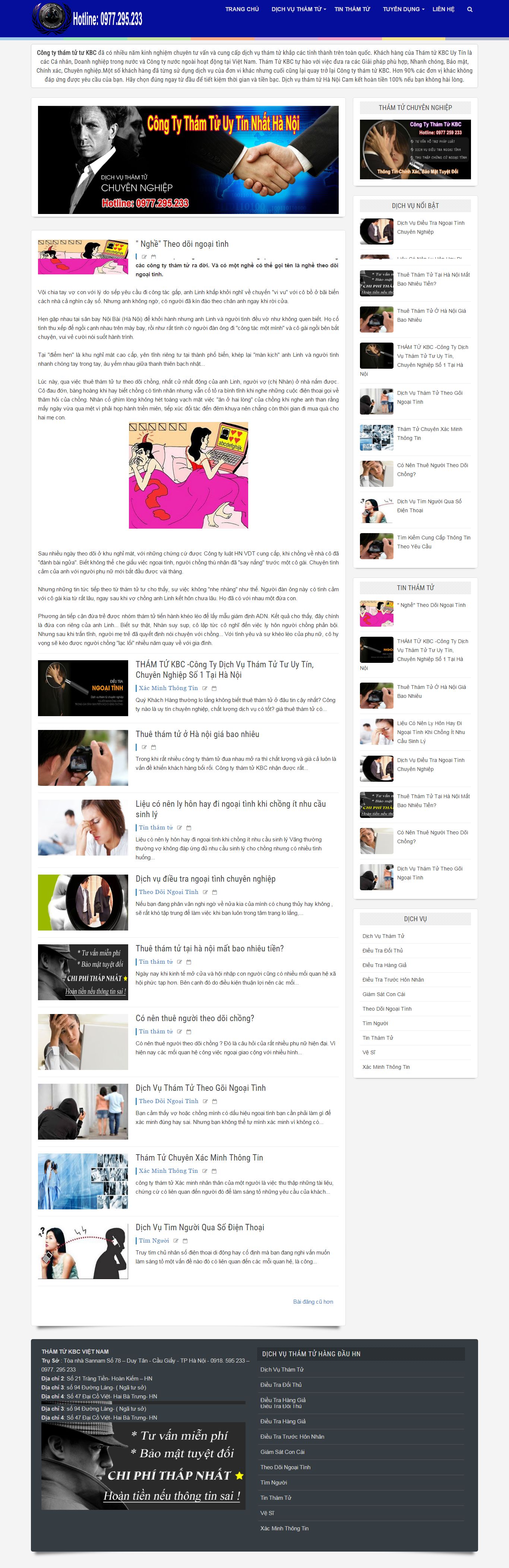 Thiết kế Web thám tử bảo vệ vanphongthamtu.net.vn