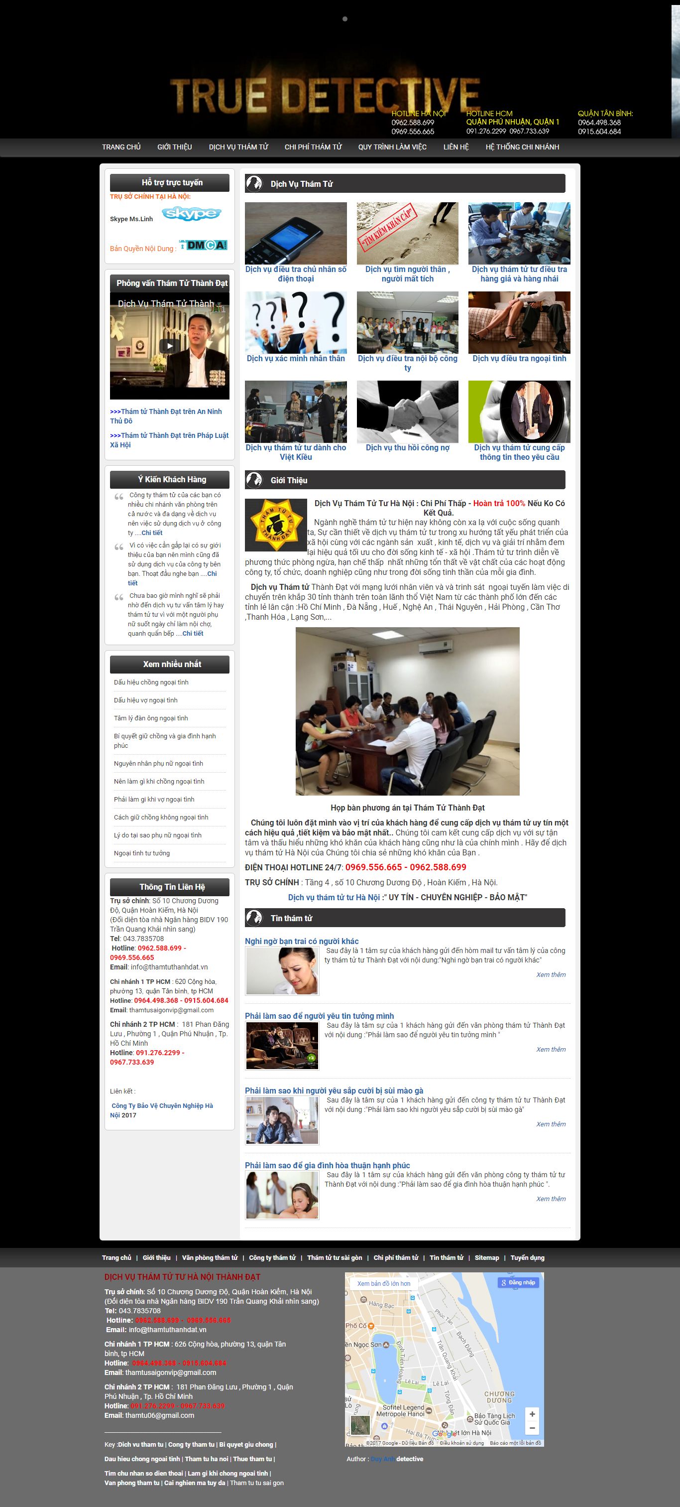 Thiết kế Web thám tử bảo vệ thamtuuytin.org