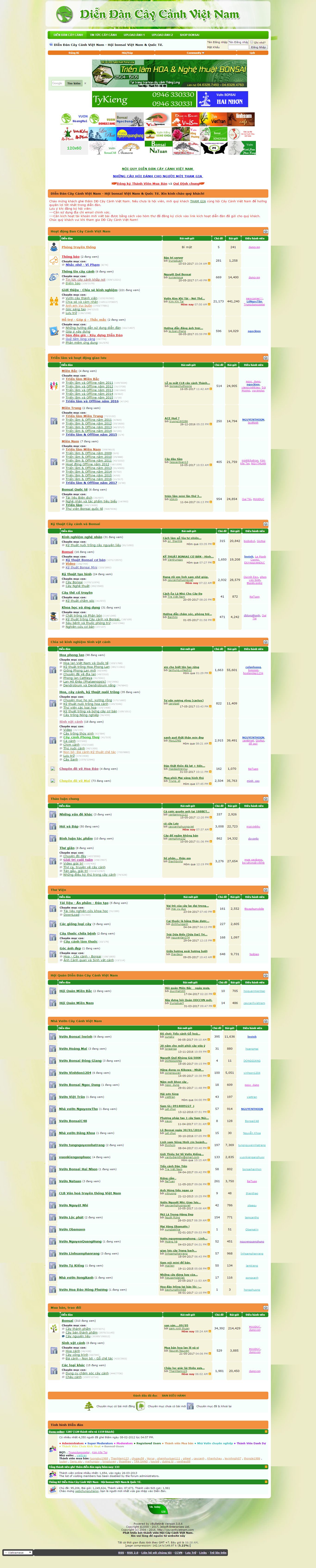 Thiết kế Web cây cảnh nhà vườn forum.caycanhvietnam.com