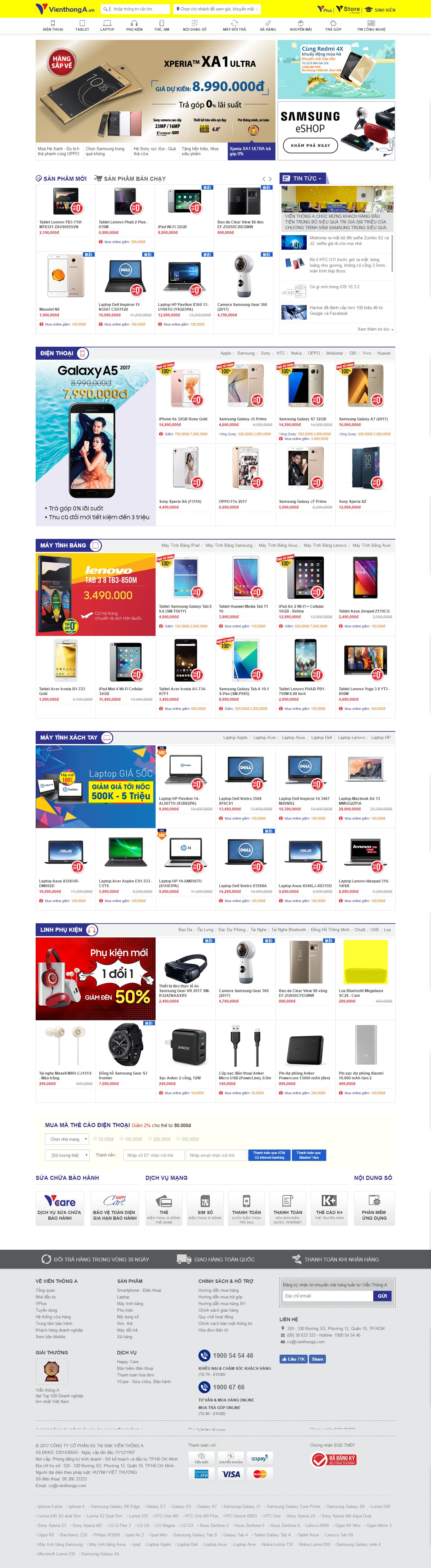 Thiết kế Web điện thoại di động vienthonga.vn